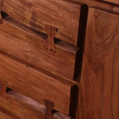 Industry Sideboard aus Akazie Cognac Smantana & Metall Schwarz