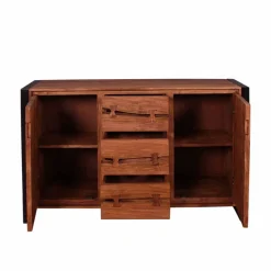 Industry Sideboard aus Akazie Cognac Smantana & Metall Schwarz