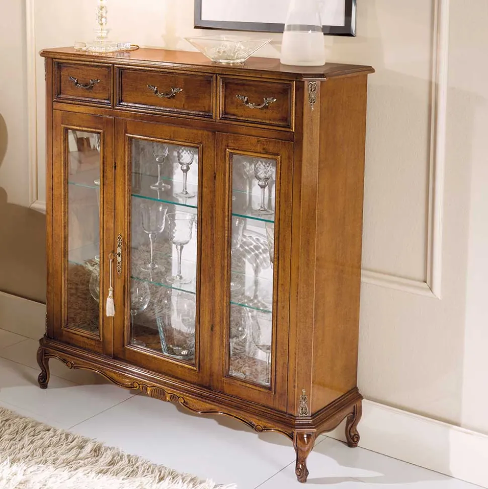 Italienischer Vitrinenschrank 107x100x46 cm - Carlenna II