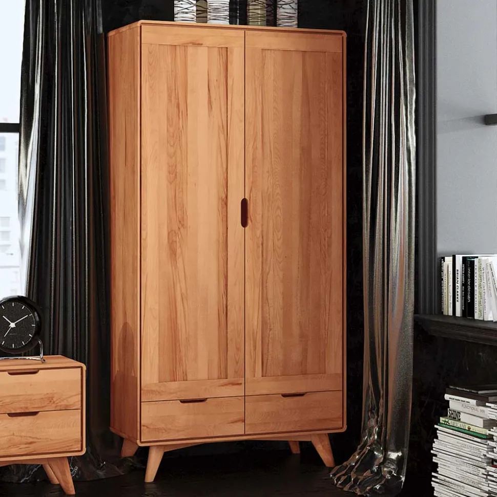 Kernbuche Kleiderschrank mit 2 Türen - Junola