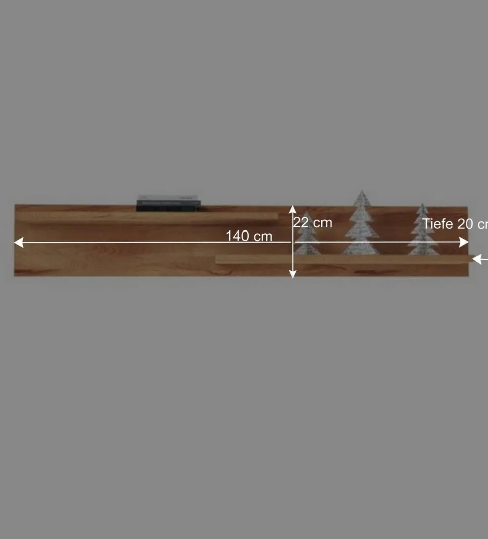 Kernbuche Wandboard Salomonia mit 2 Ablagen