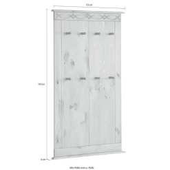 Kiefernholz Wandgarderobe in Weiß - Viorica