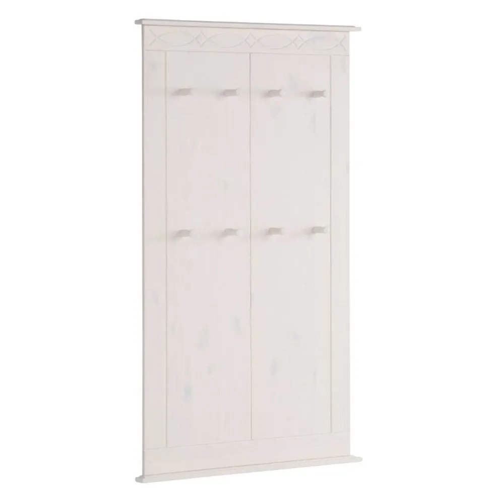 Kiefernholz Wandgarderobe in Weiß - Viorica