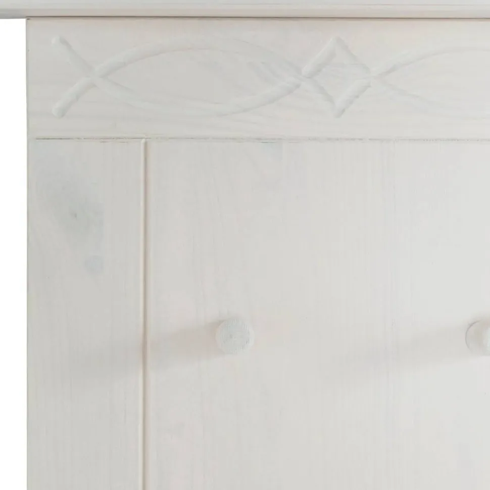 Kiefernholz Wandgarderobe in Weiß - Viorica