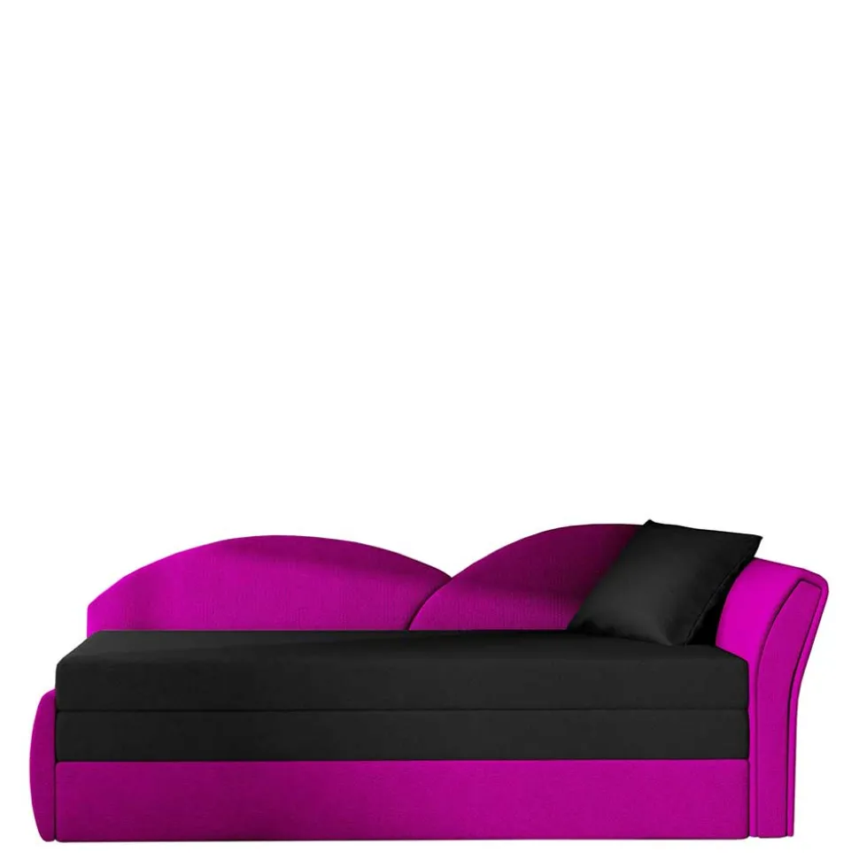 Klappbare Recamiere in Magenta und Schwarz - Karneola
