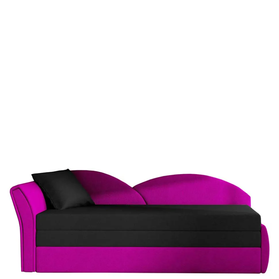 Klappbare Recamiere in Magenta und Schwarz - Karneola