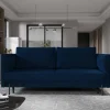 Klappcouch in Dunkelblau Samt - Saturn
