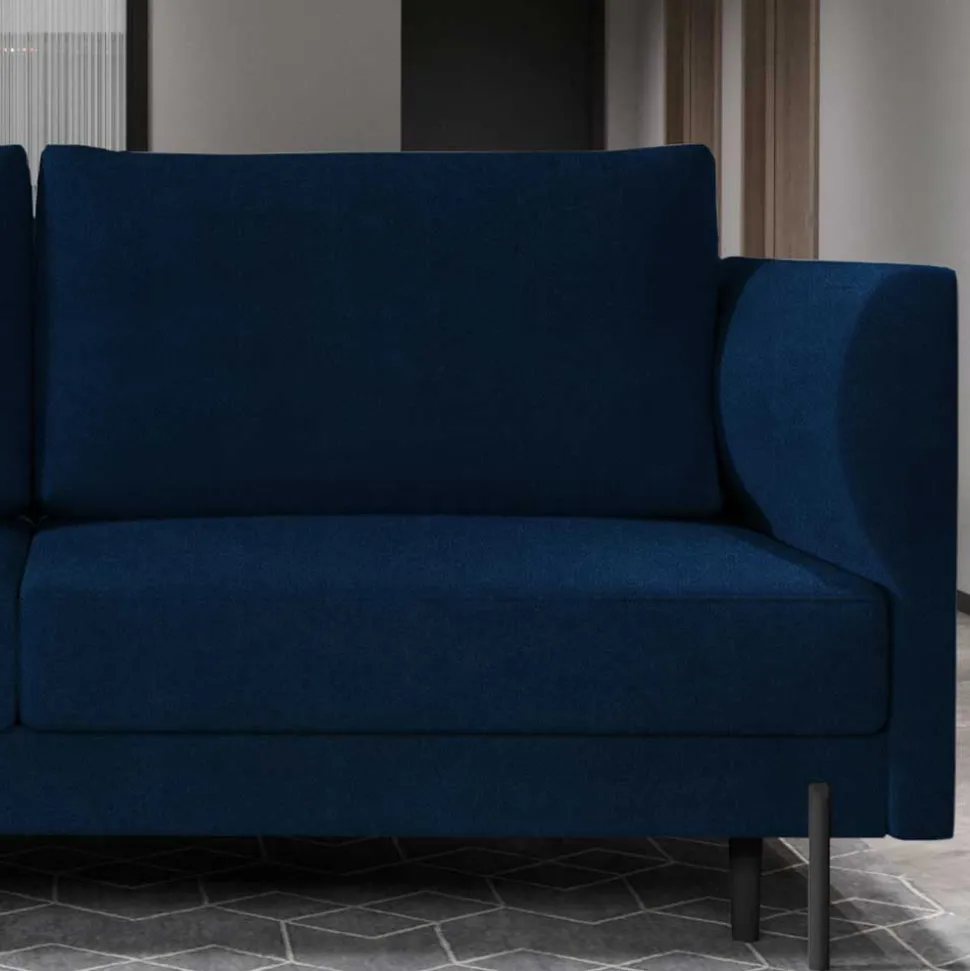 Klappcouch in Dunkelblau Samt - Saturn