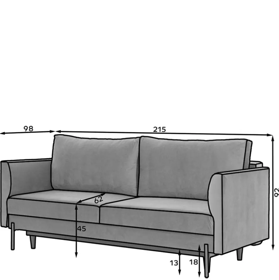 Klappcouch in Dunkelblau Samt - Saturn