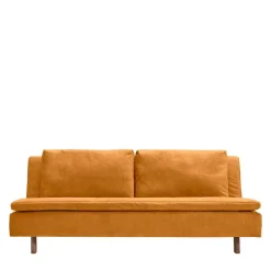 Klappcouch in Ocker mit Eiche - Lyra
