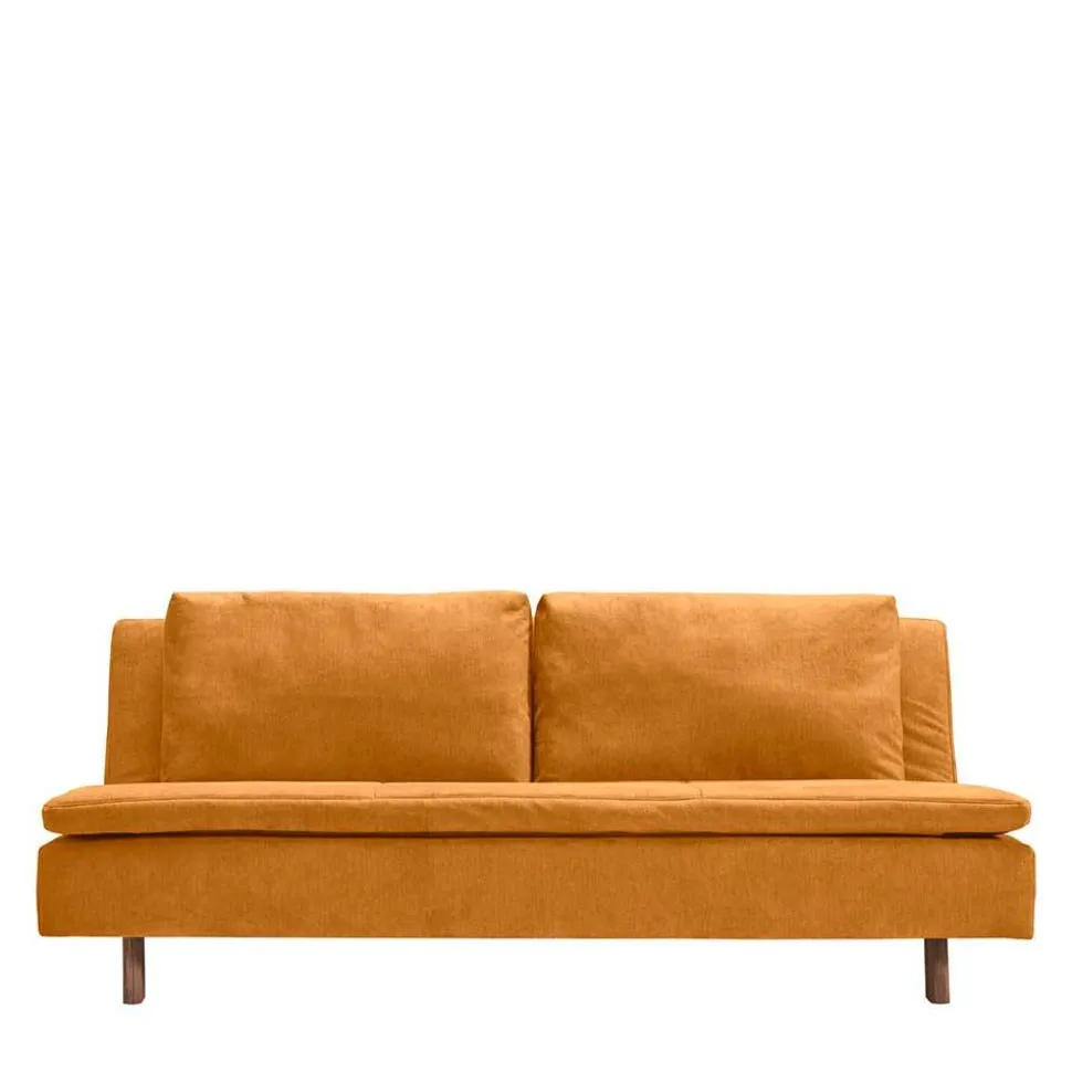 Klappcouch in Ocker mit Eiche - Lyra