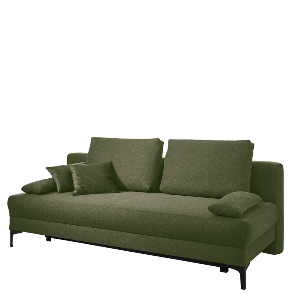 Klappcouch in Oliv Grün mit Federkern - Alcarizora