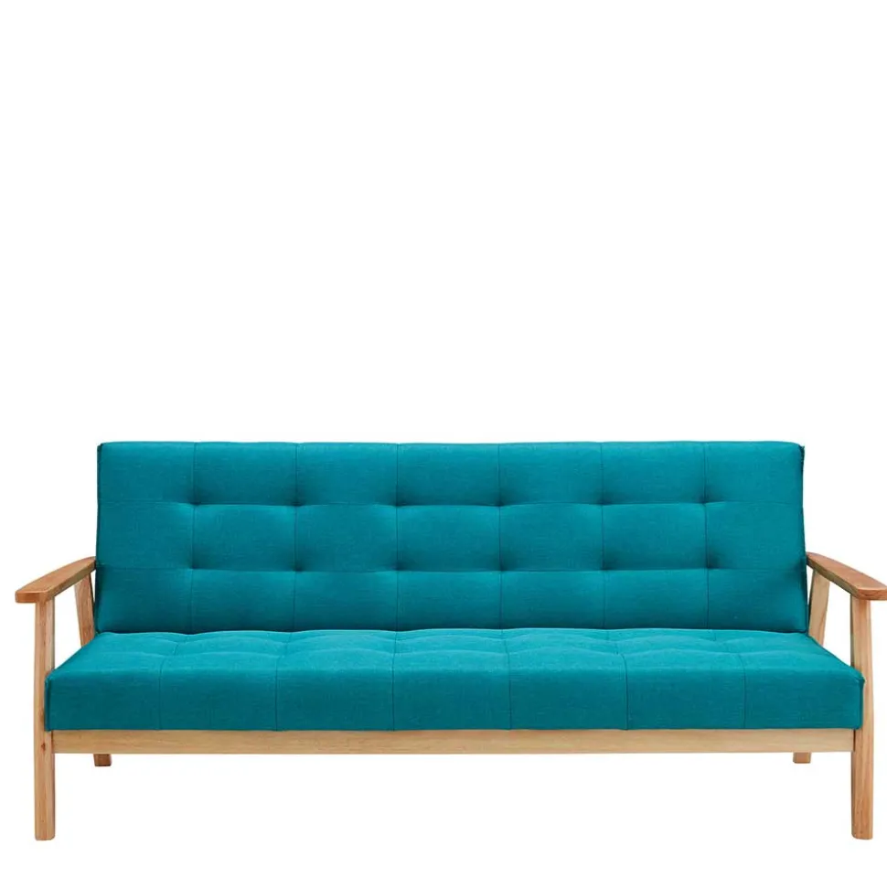 Klappcouch in Petrol & Eukalyptus Natur - Barne