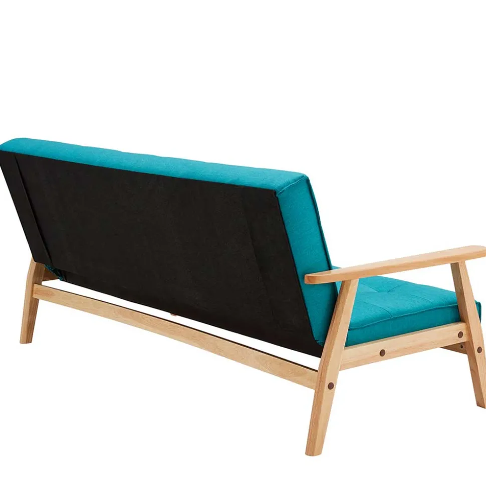 Klappcouch in Petrol & Eukalyptus Natur - Barne