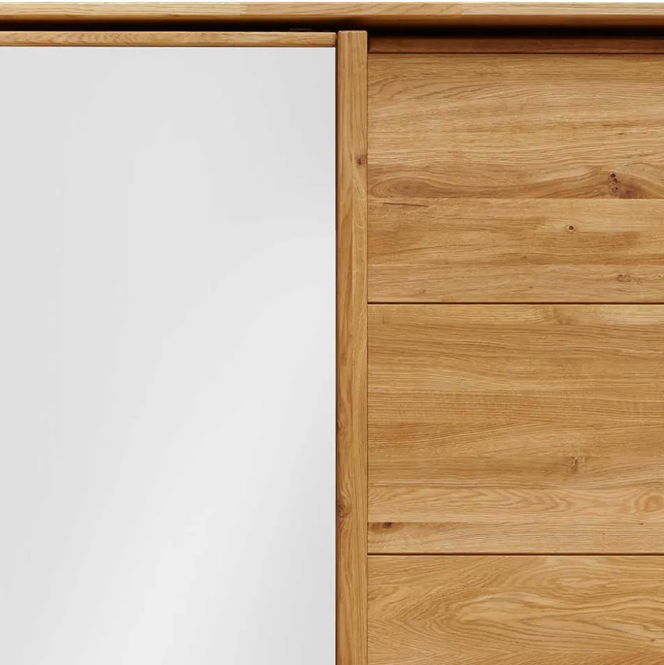 Kleiderschrank aus Wildeiche mit Weißglas - Divnoi