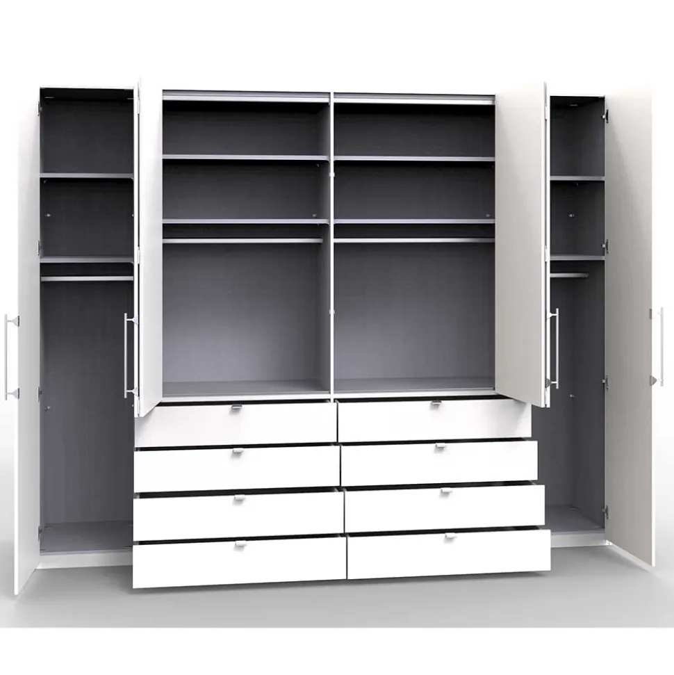 Kleiderschrank fürs Schlafzimmer mit Metallgriffen - Donpiave