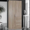 Kleiderschrank in Eiche Sägerau Holzoptik - Citerna