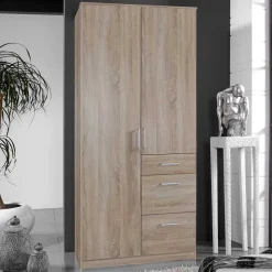 Kleiderschrank in Eiche Sägerau Holzoptik - Citerna