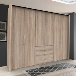Kleiderschrank in Holzoptik Eiche sägerau - Zayun
