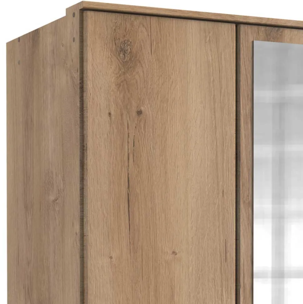 Kleiderschrank in Plankeneiche NB mit Spiegel - Osicria