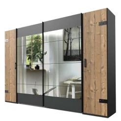 Kleiderschrank in Tanne Dekor & Grau - Ardila