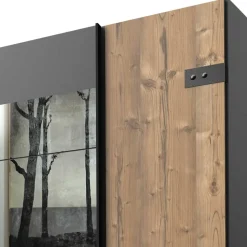 Kleiderschrank in Tanne Dekor & Grau - Ardila