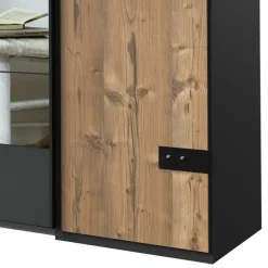 Kleiderschrank in Tanne Dekor & Grau - Ardila