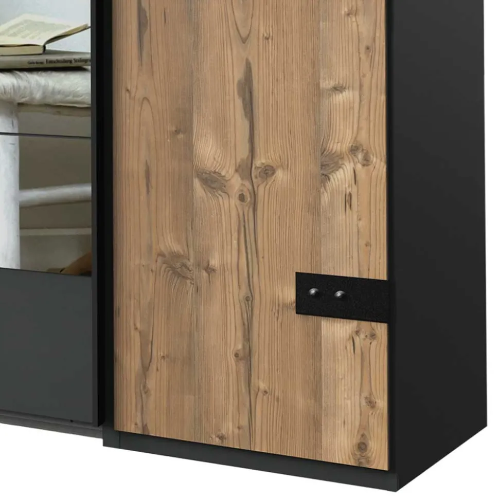 Kleiderschrank in Tanne Dekor & Grau - Ardila