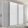 Kleiderschrank in Weiß & Lichtgrau Beton Optik - Viganno