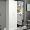 Kleiderschrank in Weiß HG & Spiegel - Ejulia (zweiteilig)