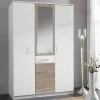 Kleiderschrank in Weiß mit Eiche Sägerau NB - Magdelan