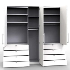 Kleiderschrank mit Glasfront in Cremefarben - Zidarie