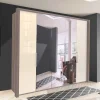 Kleiderschrank mit Glasfront - Spiegel & Creme - Bernau