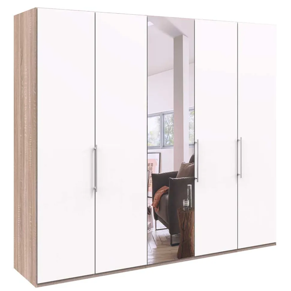 Kleiderschrank mit Spiegeltür & 2 Falttüren - Vaclyn