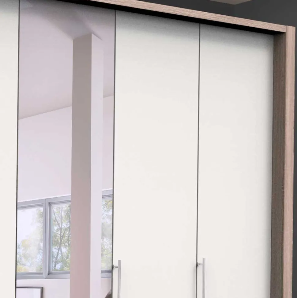 Kleiderschrank mit Spiegeltür & 2 Falttüren - Vaclyn