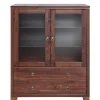 Kleiner Vitrinenschrank in Dunkelbraun - Luvin