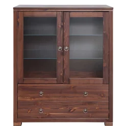 Kleiner Vitrinenschrank in Dunkelbraun - Luvin
