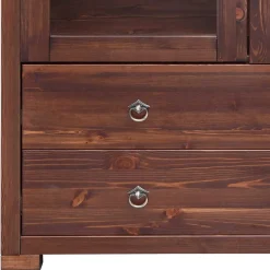 Kleiner Vitrinenschrank in Dunkelbraun - Luvin