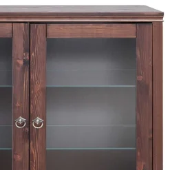 Kleiner Vitrinenschrank in Dunkelbraun - Luvin