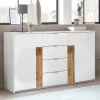 Kombi Sideboard in Weiß & Asteiche - Solvidda
