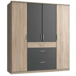 Kombi-Drehtürenschrank in Eiche Sägerau - Danah