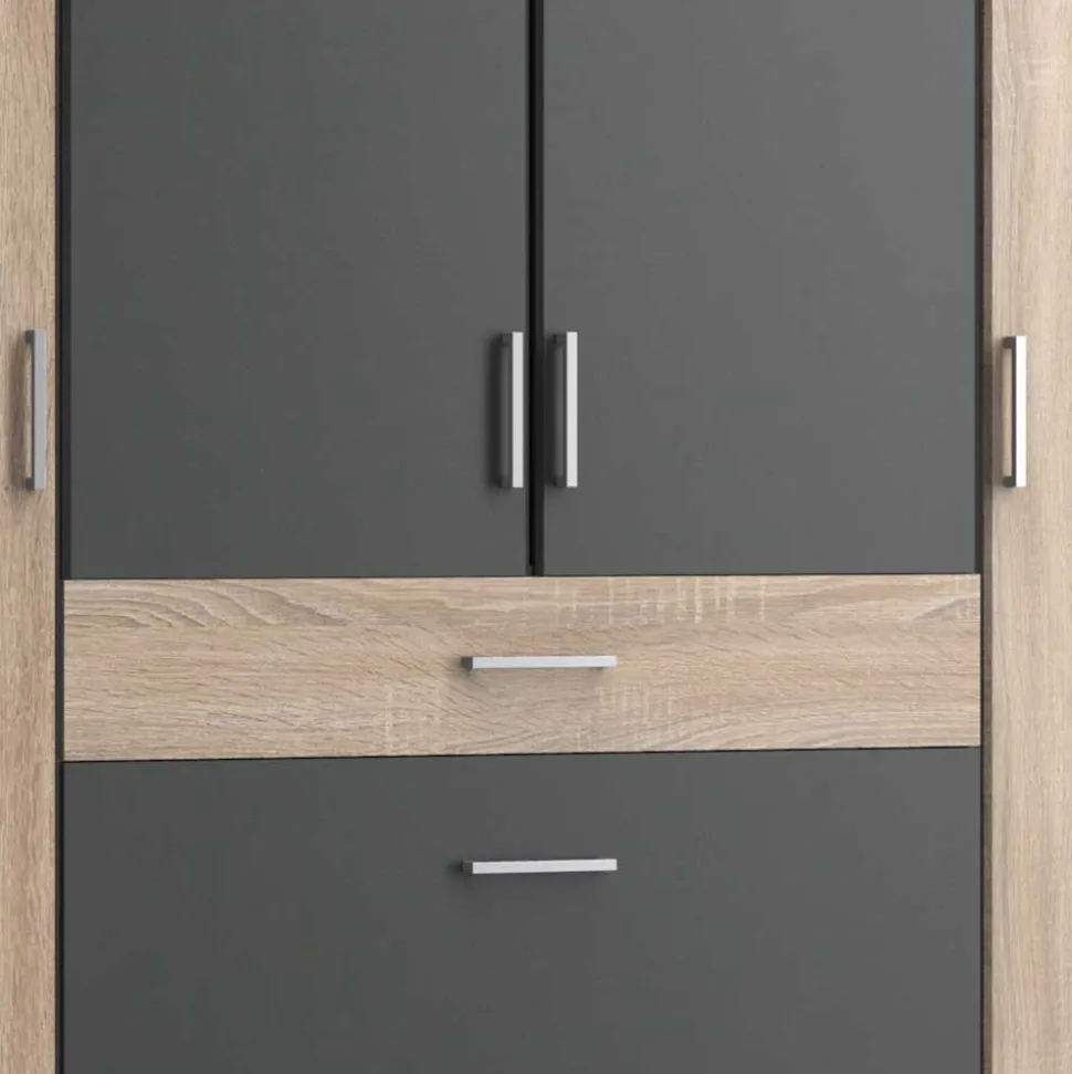 Kombi-Drehtürenschrank in Eiche Sägerau - Danah