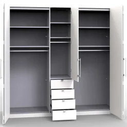 Kombi-Kleiderschrank mit 2 Falttüren & Tür - Tivierto