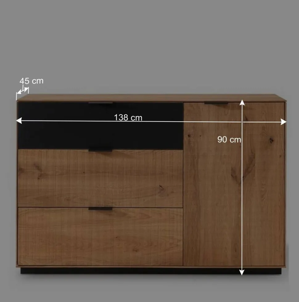 Kombi-Kommode mit 138 cm Breite - Kantino