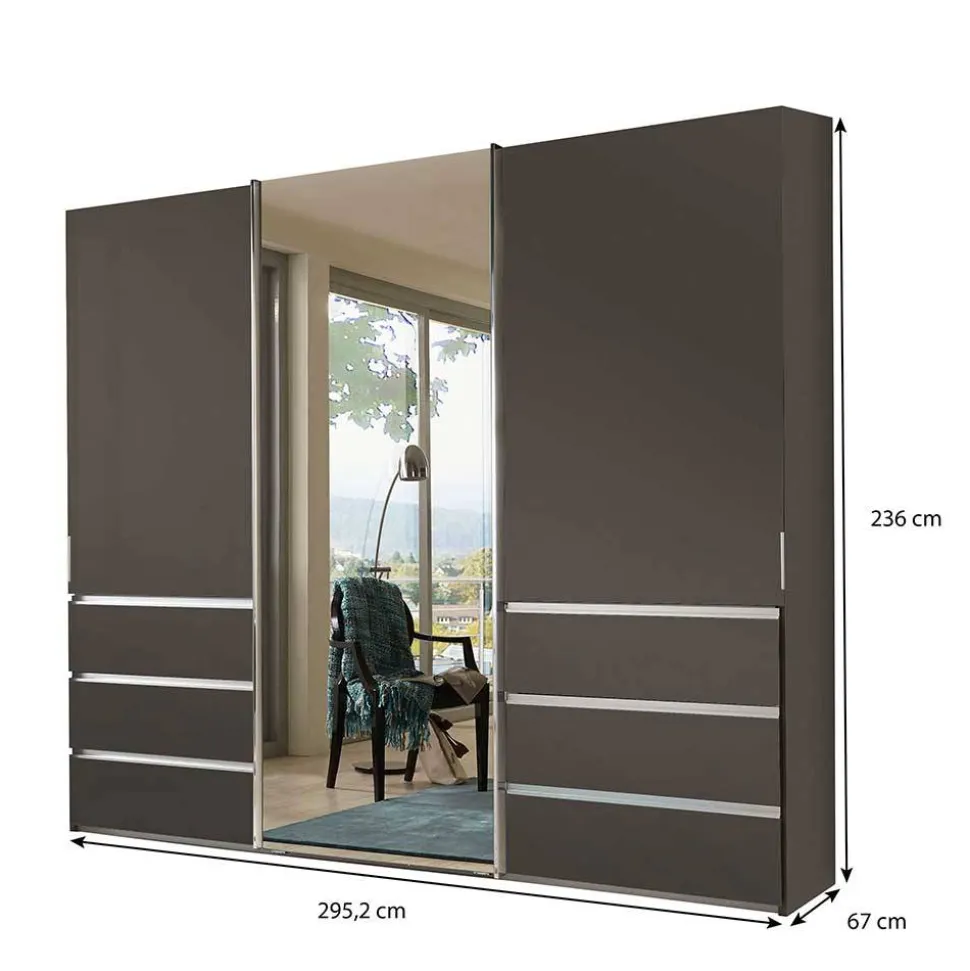 Kombi-Schlafzimmerschrank 300 cm breit - Ostranca