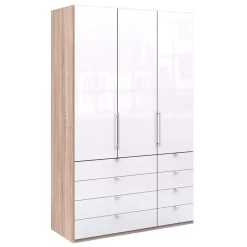 Kombi-Schlafzimmerschrank mit 2 Türen und 8 Schubkästen - Bosays