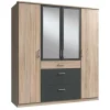Kombi-Schlafzimmerschrank in Eiche Sägerau - Danah