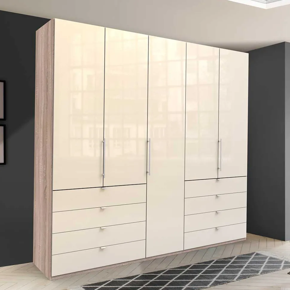 Kombi-Schlafzimmerschrank in Cremefarben - Rativian