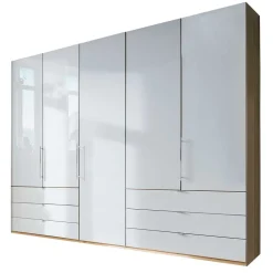 Kombi-Schlafzimmerschrank in Weiß & Eiche Bianco - Nuetran
