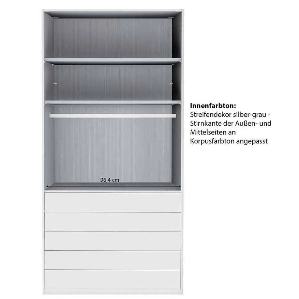 Kombi-Schlafzimmerschrank zweifarbig - Pascan